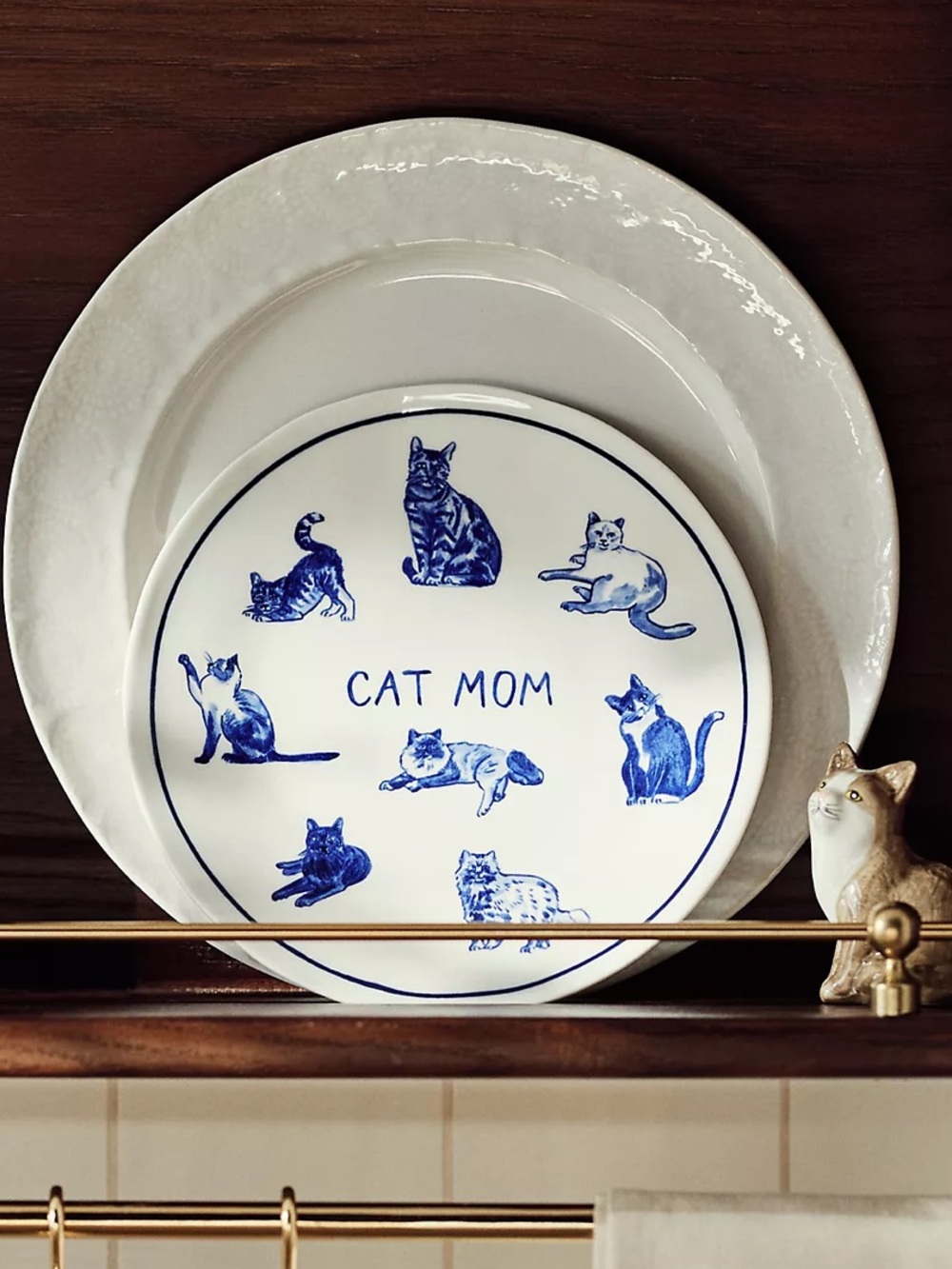 Anthropologie Cat Mom Stoneware Dessert Plates